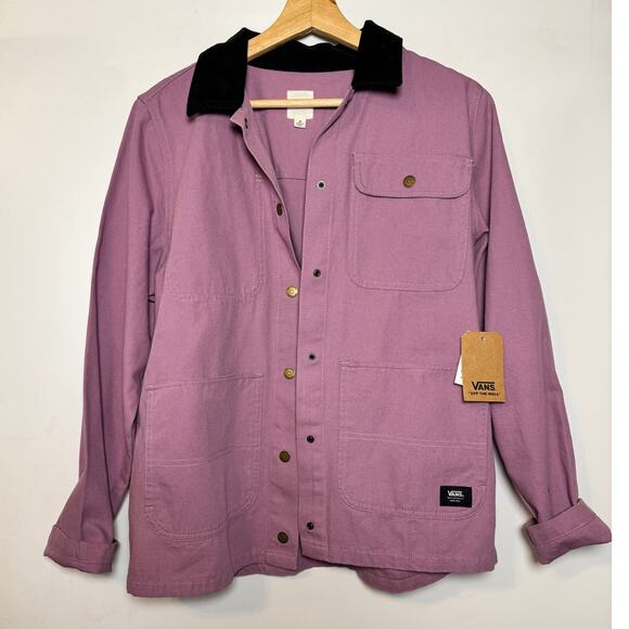 NWT Vans Drill Chore Purple and Black Corduroy Collar Jacket Size: Medium - Picture 2 of 6